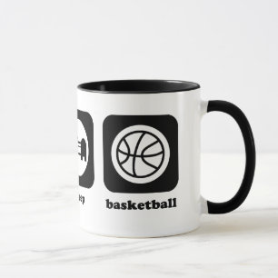 Essen Sie. Schlaf. Basketball. Tasse