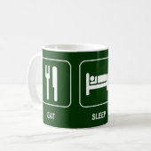 Essen Sie Schlaf-Basketball-Tasse Kaffeetasse (Vorderseite Links)
