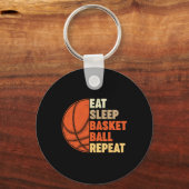 Essen Sie Schlaf Basketball Wiederholung für Spiel Schlüsselanhänger (Vorderseite)