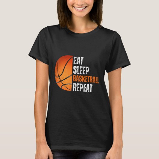 Essen Sie Schlaf Basketball Wiederholung Geschenk T-Shirt (Vorderseite)