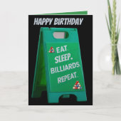 Essen Sie Schlaf Billard wiederholen Plastikschild Karte (Vorderseite)