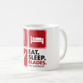 Essen Sie Schlaf-Blätter - Rot Kaffeetasse (VorderseiteRechts)