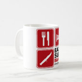 Essen Sie Schlaf-Blätter - Rot Kaffeetasse (Vorderseite Links)