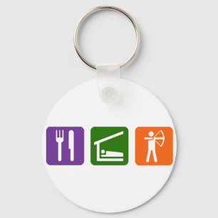 Essen Sie Schlaf-Bogenschießen! Schlüsselanhänger