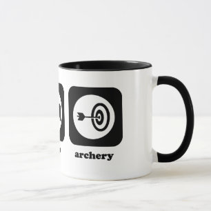 Essen Sie. Schlaf. Bogenschießen. Tasse