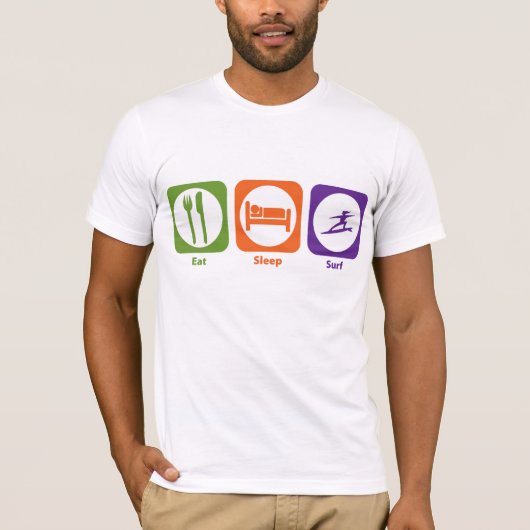 Essen Sie Schlaf-Brandung T-Shirt (Vorderseite)