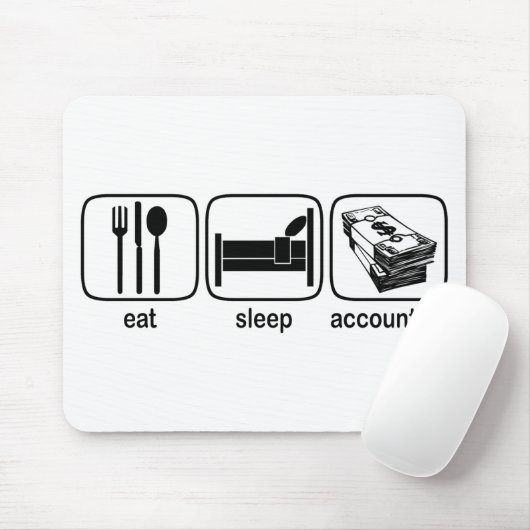 Essen Sie Schlaf-Buchhaltung Mousepad (Mit Mouse)