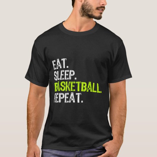 Essen Sie Schlaf Bysketbyll Wiederholen Player Spa T-Shirt (Vorderseite)