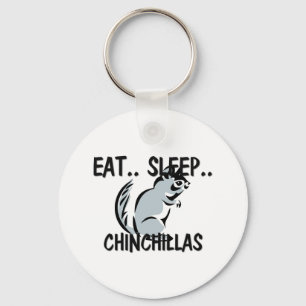 Essen Sie Schlaf CHINCHILLAS Schlüsselanhänger