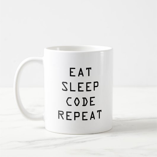 ESSEN Sie SCHLAF-CODE-Kaffee-Tasse für Kaffeetasse (Links)