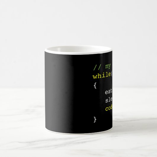 Essen Sie Schlaf-Code Kaffeetasse (Mittel)
