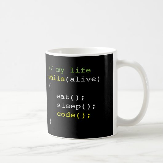 Essen Sie Schlaf-Code Kaffeetasse (Rechts)
