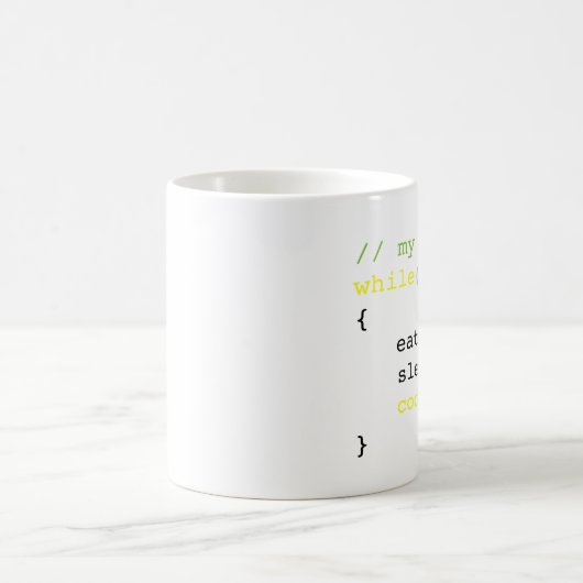 Essen Sie Schlaf-Code Kaffeetasse (Mittel)