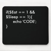Essen Sie. Schlaf. Code Mousepad (Vorne)