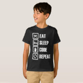 Essen Sie - Schlaf - Code - wiederholen Sie T-Shirt (Vorne ganz)