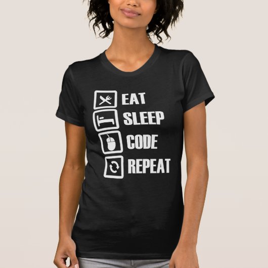 Essen Sie - Schlaf - Code - wiederholen Sie T-Shirt (Vorderseite)