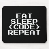 ESSEN Sie SCHLAF-CODE-WIEDERHOLUNG mousepad (Vorne)