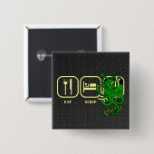 Essen Sie - Schlaf - Cthulhu Knopf Button (Vorne & Hinten)