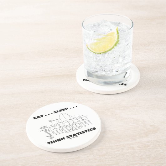 Essen Sie… Schlaf… denkt Statistiken (Bell-Kurve) Getränkeuntersetzer (Seite)