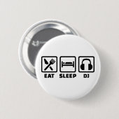 Essen Sie Schlaf DJ Button (Vorne & Hinten)