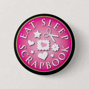 Essen Sie Schlaf-Einklebebuch Button