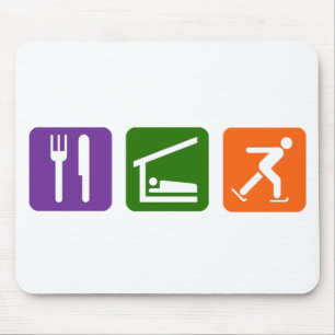 Essen Sie Schlaf-Eis-Skaten Mousepad