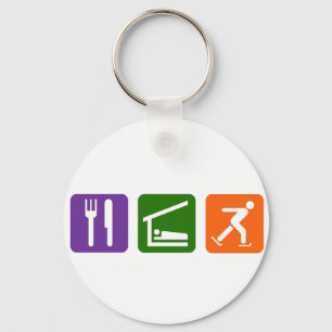 Essen Sie Schlaf-Eis-Skaten Schlüsselanhänger