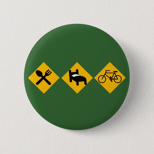 Essen Sie Schlaf-Fahrrad-Verkehrsschilder Button (Vorderseite)