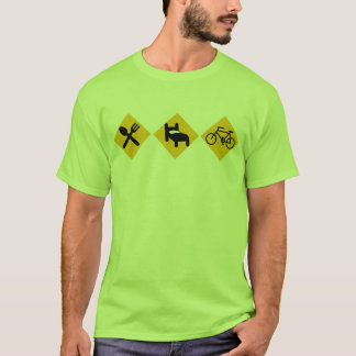 Essen Sie Schlaf-Fahrrad-Verkehrsschilder T-Shirt