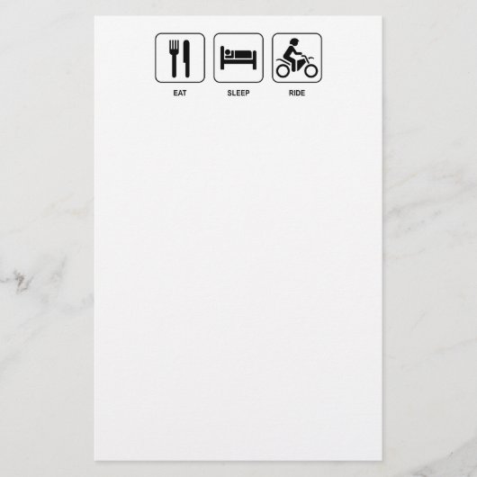 Essen Sie Schlaf-Fahrt Briefpapier (Vorderseite)