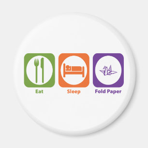Essen Sie Schlaf-Falten-Papier Magnet