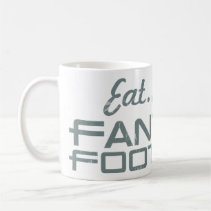 Essen Sie. Schlaf. Fantasie-Fußball-Kaffee-Tasse Kaffeetasse
