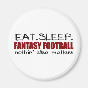 Essen Sie Schlaf-Fantasie-Fußball Magnet