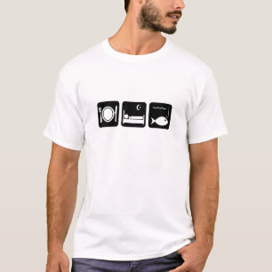 Essen Sie Schlaf-Fische 1 T-Shirt