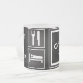 Essen Sie Schlaf FISCHE! Mattglastasse (Vorderseite Links)