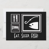 Essen Sie Schlaf FISCHE! Sie werden auf einem Einladung (Vorderseite)