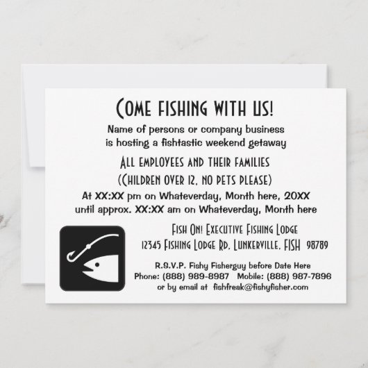 Essen Sie Schlaf FISCHE! Sie werden auf einem Einladung (Rückseite)