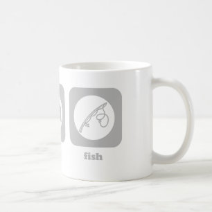 Essen Sie. Schlaf. Fische. Tasse