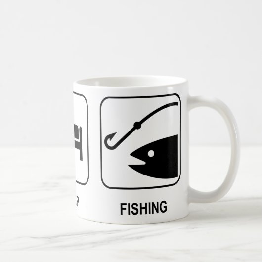 Essen Sie Schlaf-Fischen-Tasse Kaffeetasse (Rechts)
