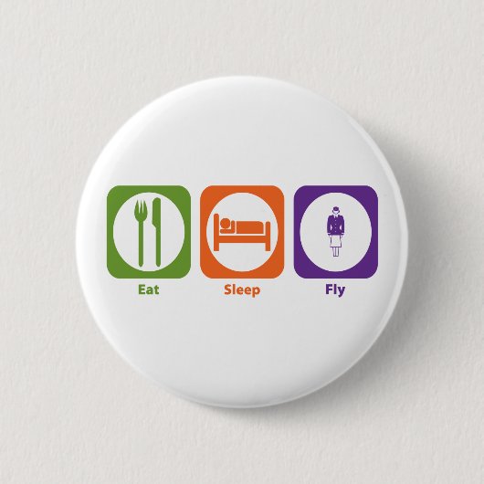 Essen Sie Schlaf-Fliege Button (Vorderseite)