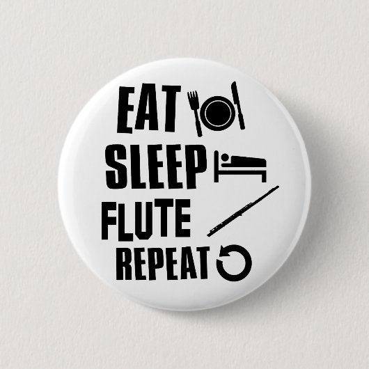 Essen Sie Schlaf-Flöte Button (Vorderseite)