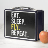 Essen Sie Schlaf Fly Wiederholung Luftfahrt Pilot Metall Brotdose (Beispiel)
