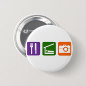 Essen Sie Schlaf-Fotografie Button (Vorne & Hinten)