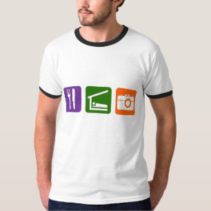 Essen Sie Schlaf-Fotografie T-Shirt