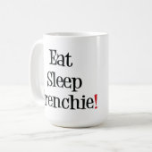 Essen Sie Schlaf Frenchie Tasse (Vorderseite Links)