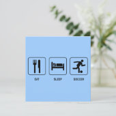 Essen Sie Schlaf-Fußball-Einladung Einladung (Stehend Vorderseite)