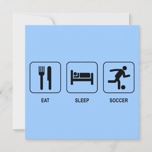 Essen Sie Schlaf-Fußball-Einladung Einladung (Vorderseite)