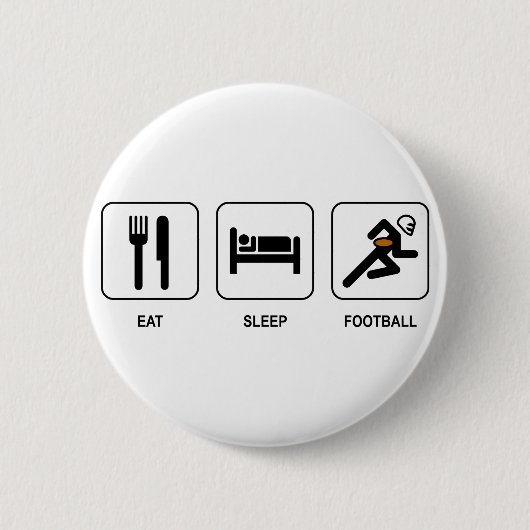 Essen Sie Schlaf-Fußball-Knopf Button (Vorderseite)