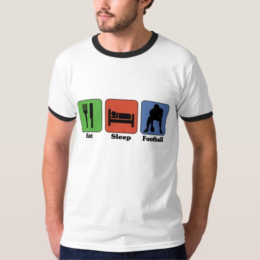 Essen Sie Schlaf-Fußball-T - Shirt (Vorderseite)