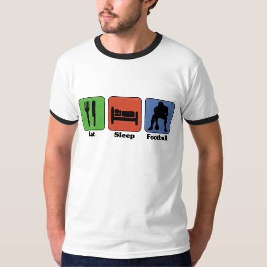 Essen Sie Schlaf-Fußball-T - Shirt (Vorderseite)